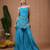 Blue embroidered crepe kurta set