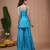 Blue embroidered crepe kurta set
