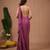 Purple plain crepe pre draped saree