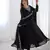 Black pure soft georgette embroidery work gown