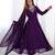 Purple color pure soft georgette embroidery work gown
