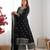 Black color pure chinnon silk embroidery work functional wear salwar suit
