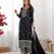 Black color pure chinnon silk embroidery work functional wear salwar suit