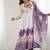 Violet color soft organza silk digital print party wear gown