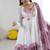 Onion color soft organza silk digital print party wear gown