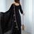 Black clolor crunchy silk embroidery work wedding wear salwar suit