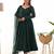 Green color faux georgette embroidery work wedding wear gonw
