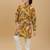 Yellow rayon woven printed kurta and pant set