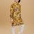 Yellow rayon woven printed kurta and pant set