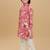 Pink rayon woven floral printed kurta and pant set