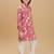 Pink rayon woven floral printed kurta and pant set
