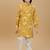Yellow rayon woven floral printed kurta and pant set