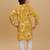 Yellow rayon woven floral printed kurta and pant set