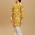 Yellow rayon woven floral printed kurta and pant set