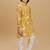Yellow rayon woven floral printed kurta and pant set