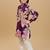 Violet rayon woven floral printed kurta and pant set