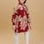 Maroon rayon woven floral printed kurta and pant set
