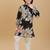 Black rayon woven floral printed kurta and pant set