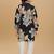 Black rayon woven floral printed kurta and pant set