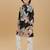 Black rayon woven floral printed kurta and pant set