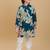 Teal rayon woven floral printed kurta and pant set