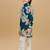 Teal rayon woven floral printed kurta and pant set