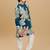 Teal rayon woven floral printed kurta and pant set