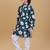 Green cotton blend woven floral printed kurta and pant set