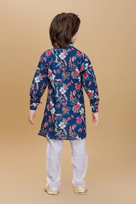 Inkblue cotton blend woven floral printed kurta and pant set 2