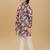 Olive green cotton blend woven floral printed kurta and pant set
