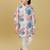 Beige cotton blend woven floral printed kurta and pant set