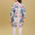 Beige cotton blend woven floral printed kurta and pant set