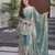 Teal fendy satin silk embroidery work party wear salwar suit