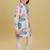 Beige cotton blend woven floral printed kurta and pant set