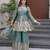 Teal color fendy satin silk embroidery work party wear salwar suit