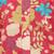 Red cotton blend woven floral printed kurta and pant set