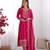 Pink color pure chinnon silk embroidery work functional wear salwar suit