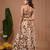 Cream Floral Printed ORGANZA lehenga