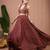 Maroon Floral Printed ORGANZA lehenga