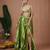 Green plain velvet lehenga