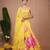 Mustard Floral Printed crepe lehenga