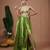 Green plain velvet lehenga