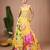 Mustard Floral Printed crepe lehenga