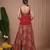 Red Floral Printed georgette lehenga