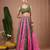 Green Floral Printed georgette lehenga