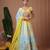Yellow Floral Printed Crepe lehenga