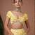 Yellow Floral Printed Crepe lehenga