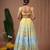 Yellow Floral Printed Crepe lehenga