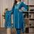 Aaysa women embroidered blue kurta set with printed dupatta