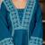 Aaysa women embroidered blue kurta set with printed dupatta